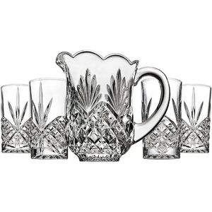 Crystal Glass Pitcher and Tumbler Set